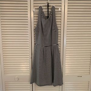 MERONA Black White Striped Sleeveless Pockets A-Line size XS Dress EXCELLENT